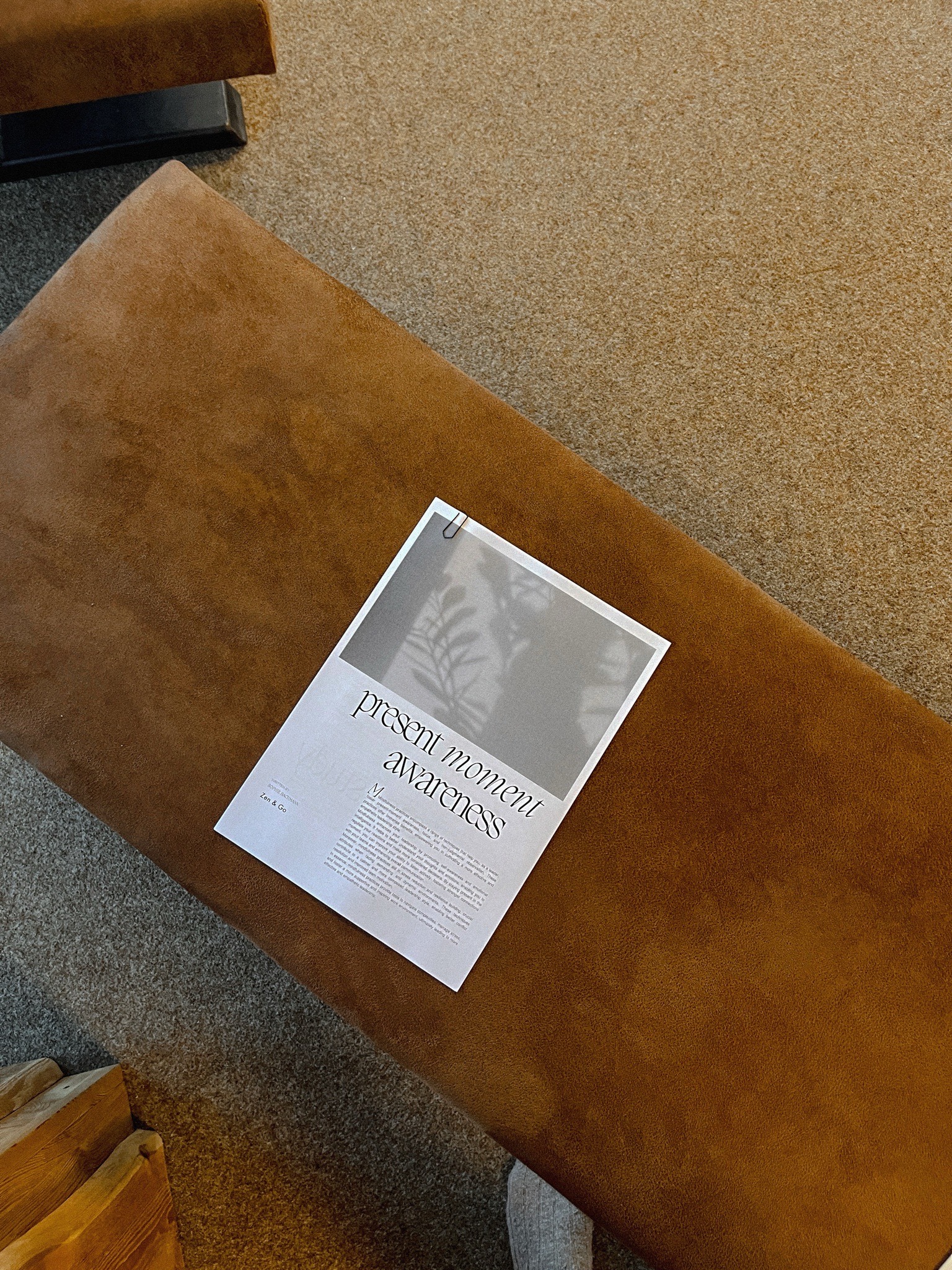 A Zen & Go programme handout, present moment awareness