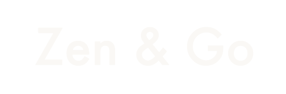 Zen & Go Logo, Off-White, für dunkle Hintergründe